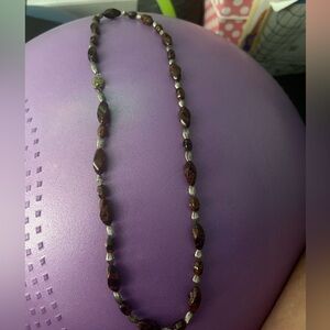 Costume Jewerly Necklace - extra long and with fall brown tones